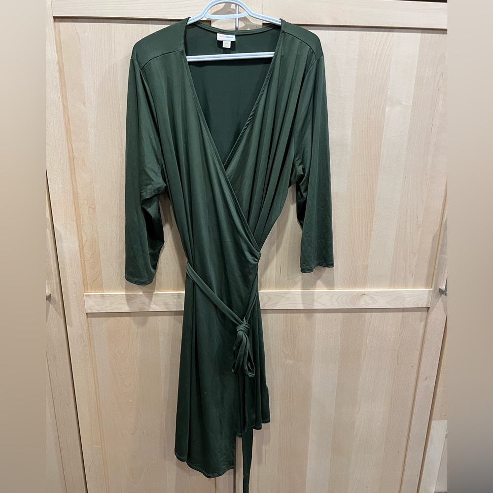 Deep Green Wrap Dress